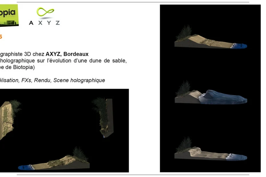 Biotopia, contenu muséographique, films, application, 3D, 2D, temps réel-CV-Audrey Janvier