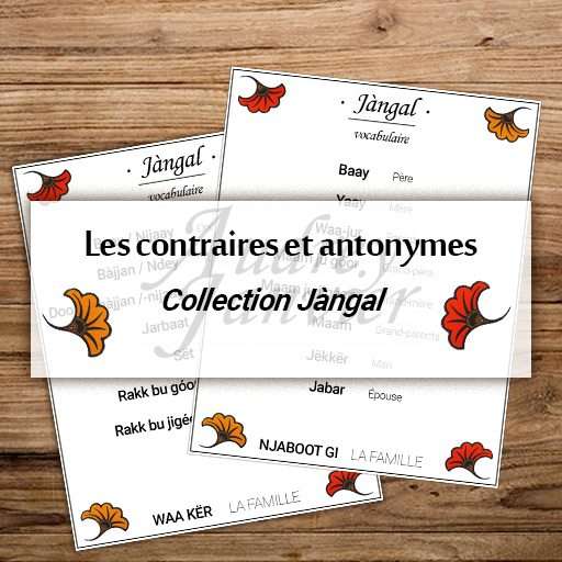 Les contraires et antonymes en wolof mots du quotidien et vocabulaire du Sénégal - collection Jàngal
