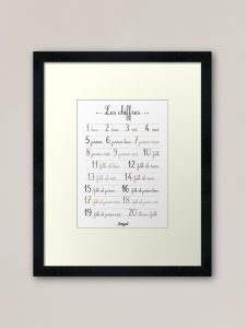 L'affiche Les chiffres en wolof de 1 à 20, apprendre à compter les nombres dans la langue du Sénégal