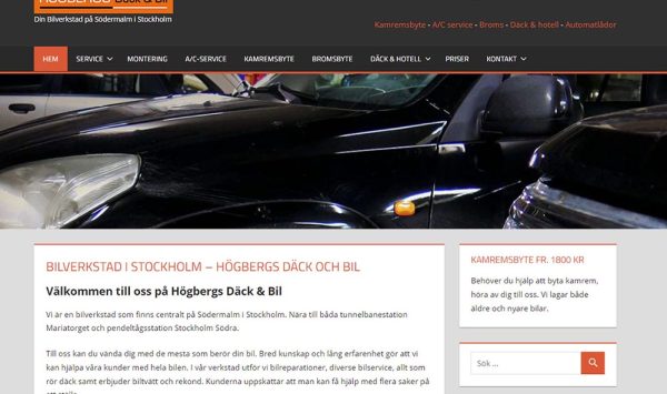 Hemsida och trycksaker till bilverkstad i Stockholm