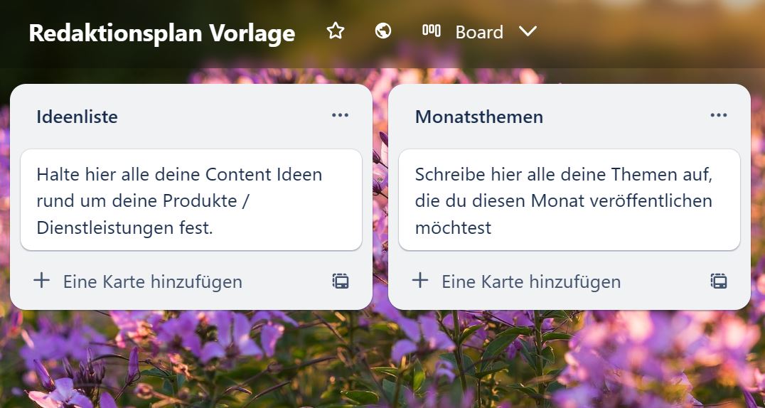 Redaktionsplan erstellen mit Trello