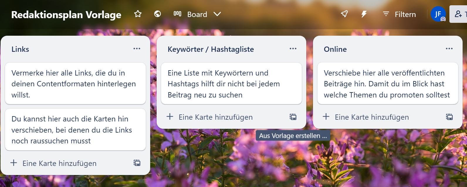 Redaktionsplan erstellen mit Trello 3