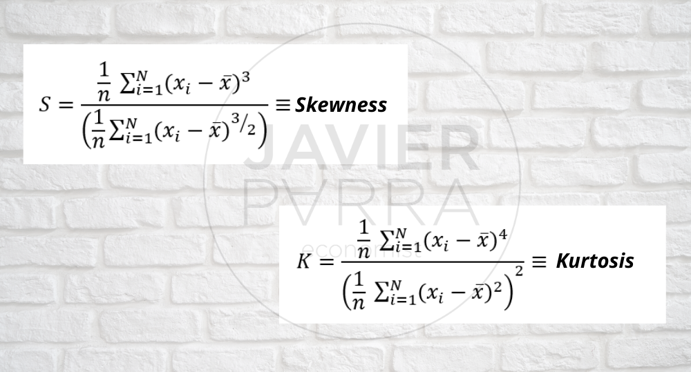 Kurtosis formula and skewness formula