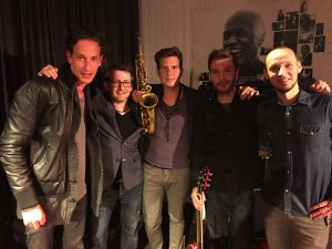 (v.l.n.r. Jamie Peet, Vincent Houdijk, Bart Wirtz, Gersom Raams en Sven Happel)