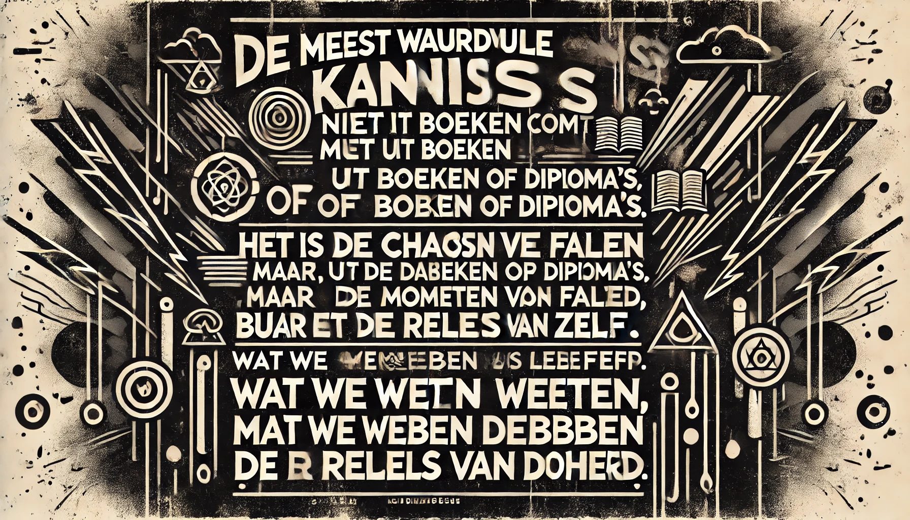Fout! Zonder Heerser. O'LaLaLa!!! 1 Dall·e 2025 01 25 21.11.31 A Horizontal Poster Design Featuring The Following Text 'de Meest Waardevolle Kennis Komt Niet Uit Boeken Of Diploma’s, Maar Uit De Diepe Ervaring Va
