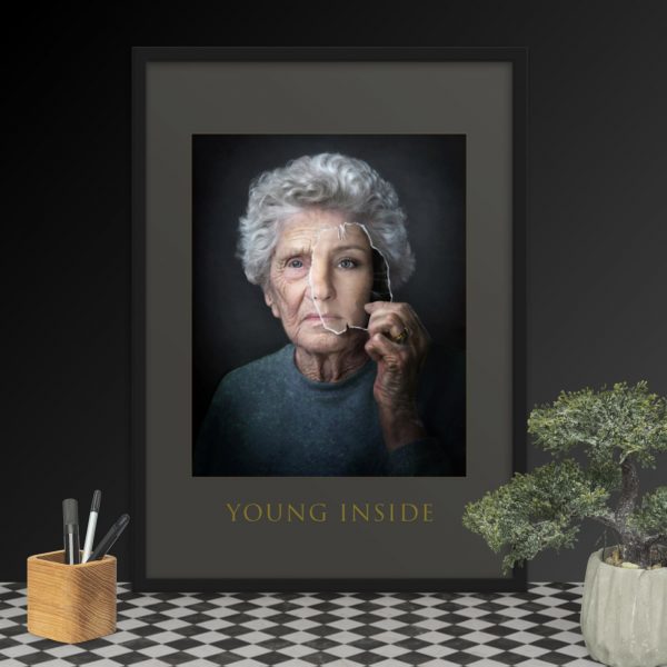 Framed matte Wall Art Young Inside (English text) - Bild 7