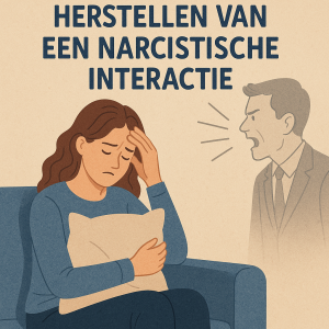 Vrouw herstelt van stressvolle interactie met narcistische ex tijdens co-ouderschap.