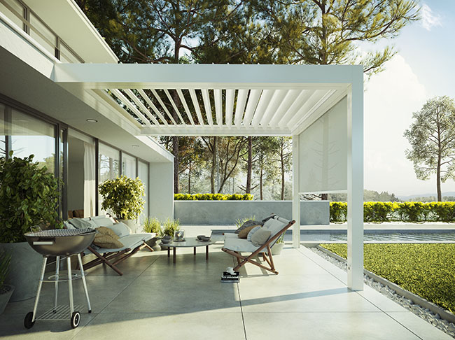 pergola bioclimatique bordeaux blanche