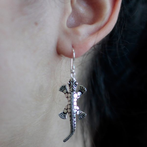 Silver Earrings - Lizards