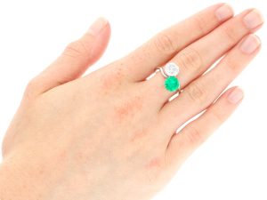 Emerald And Diamond Antique Ring