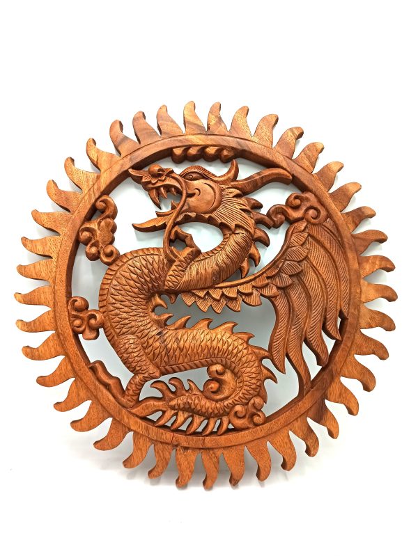 Dragon Carved Wooden Panel