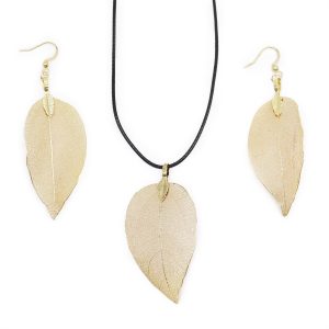 Bravery Leaf Jewellery Set - Gold