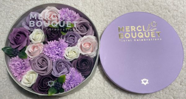 Purple Soap Flower Gift Box