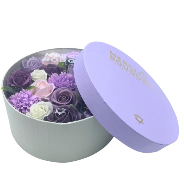 Purple Soap Flower Gift Box