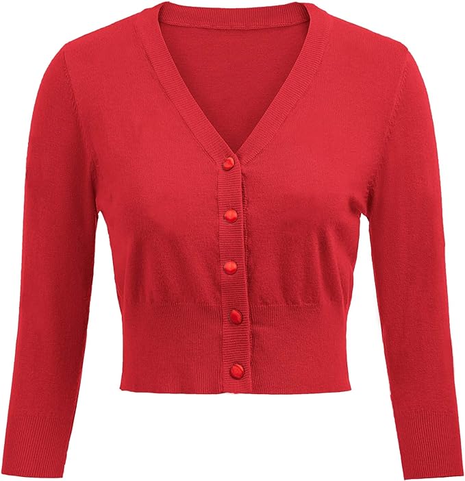 Belle Pogue Cherry Red Cardigan on the JJ Barnes Blog