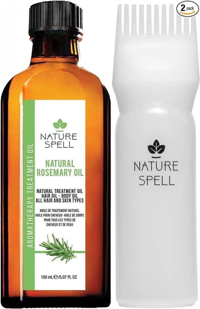 Nature Spell Rosemary Oil for Hair with Hair Oil Applicator Bottle Comb on the JJ Barnes Blog