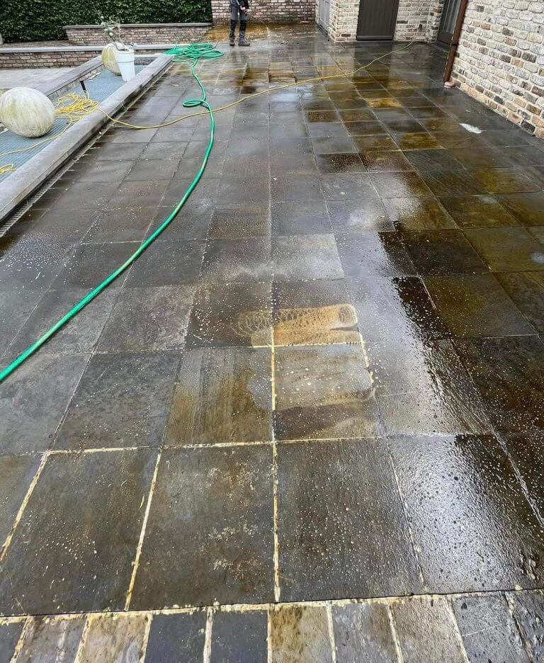 Reiniging terras - voor