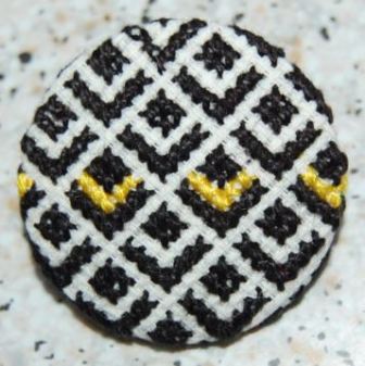 Broderede knapper med korssting, Mønster og vejledning, Håndværk og design,