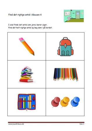 Find det rigtige antal i klassen. Aktiviteter i undervisningen. Udeskole.