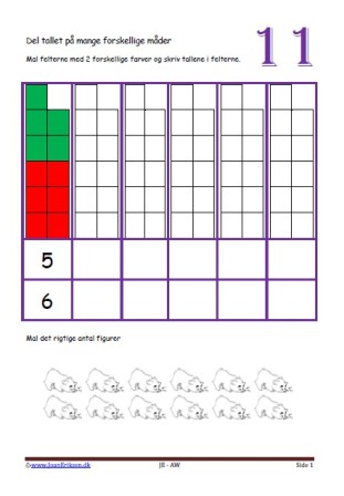 Undervisning i matematik i indskolingen og mellemtrin. Del tallene på mange måder.