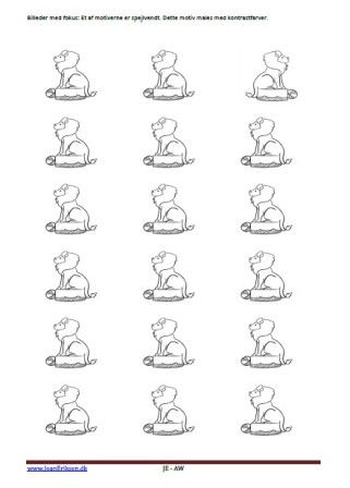 Billeder med fokus. maleopgave til undervisning i Billedkunst og til temaerne Pattedyr og zoologisk have. Cirkus.