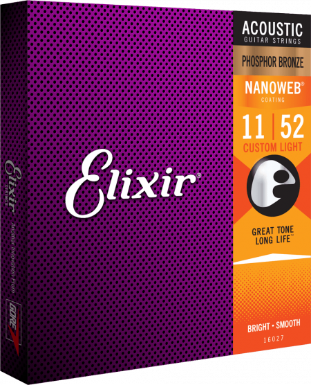 Elixir Phosphor Bronze Nanoweb Custom Light 11-52 - Bilde 2