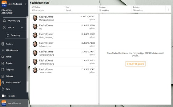 Jobdoku - app - Integrierte Zusatzfeatures