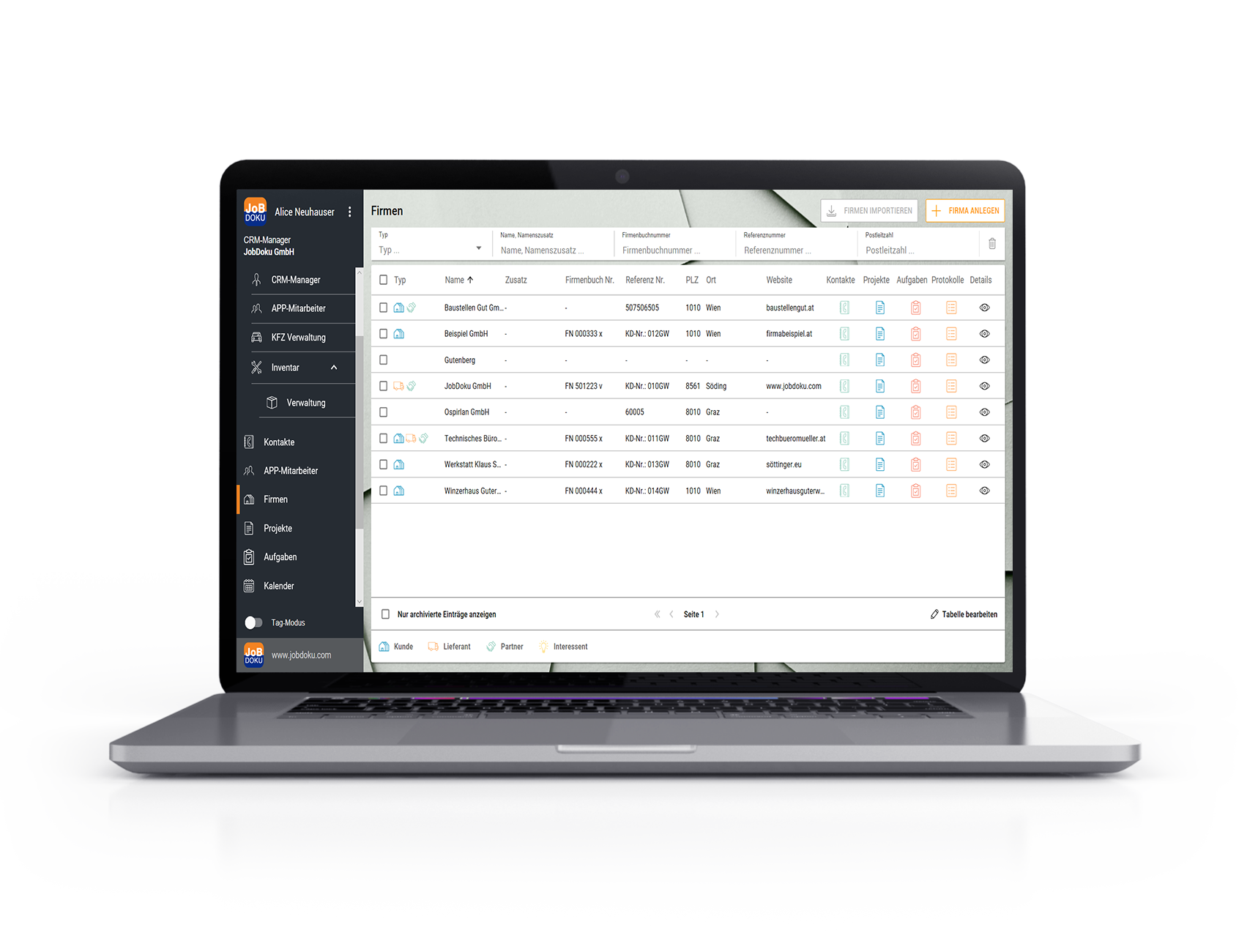 Baustellendokumentation, CRM-Software