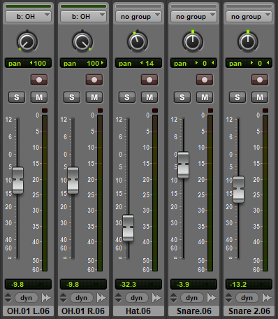 Mixing music faders