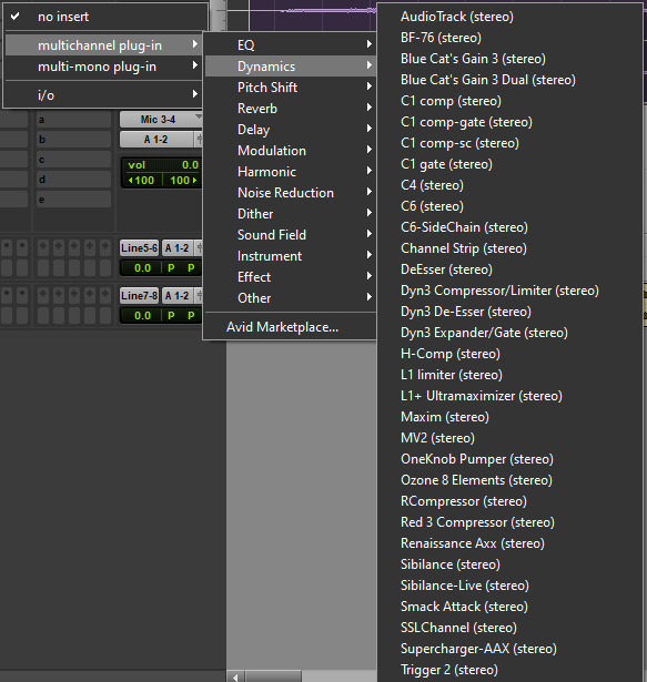 list of plugins in pro tools