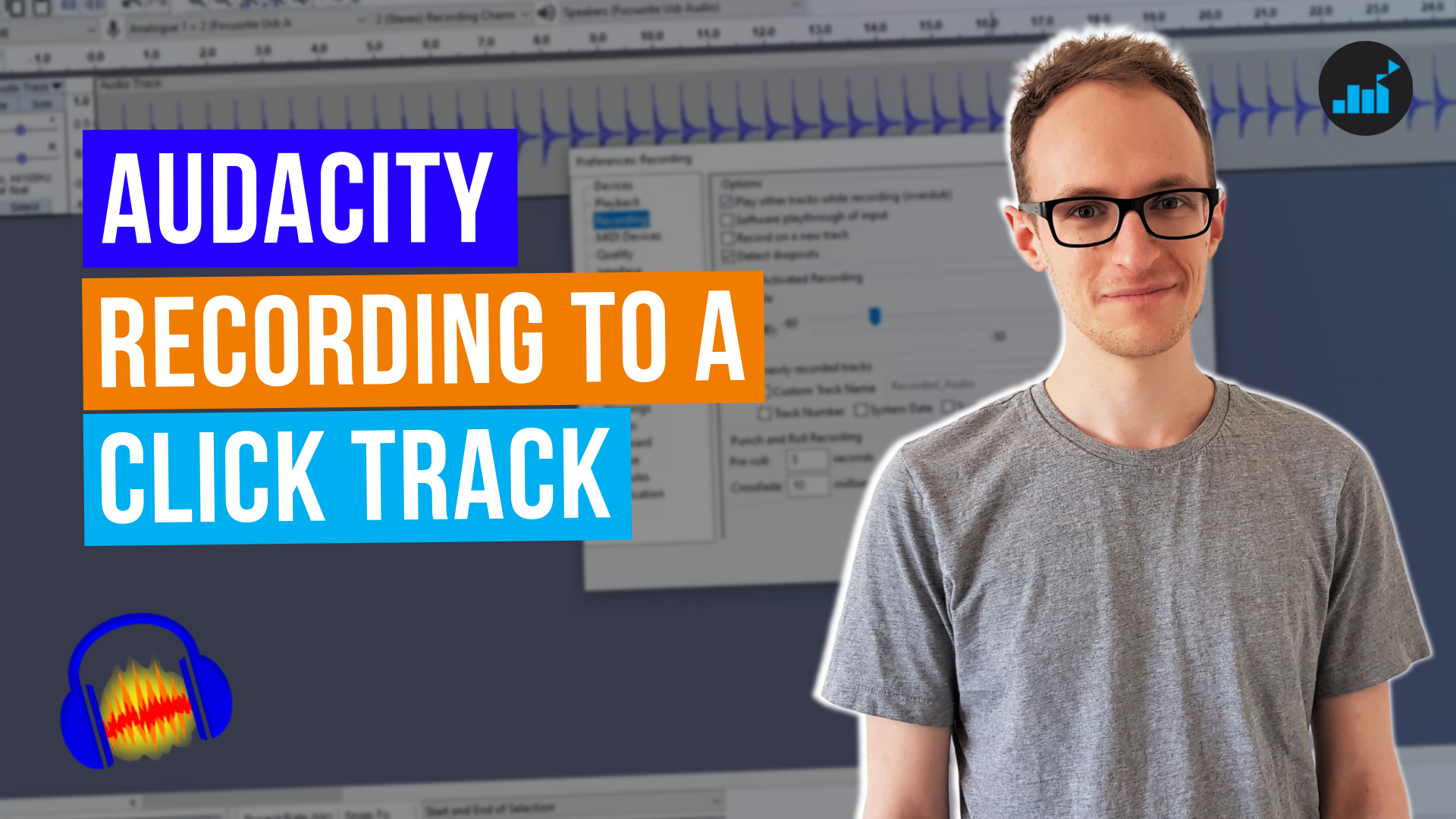 Audacity Click Track While Recording Setup Tutorial (Recording To A Click)  - Joe Crow - The Audio Pro