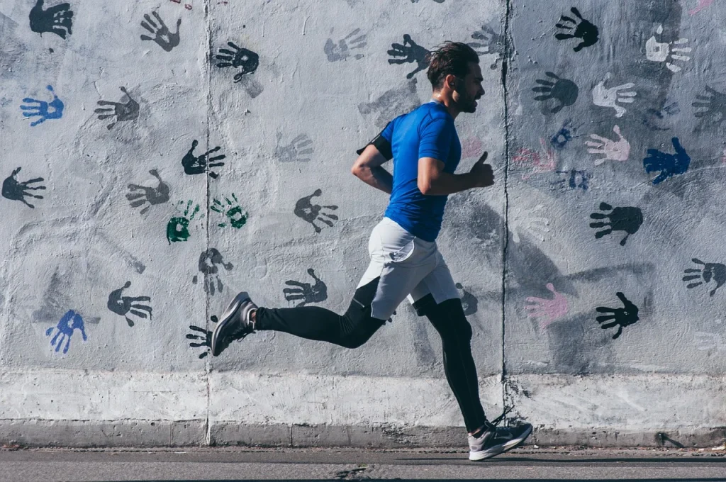 Man running, sideview