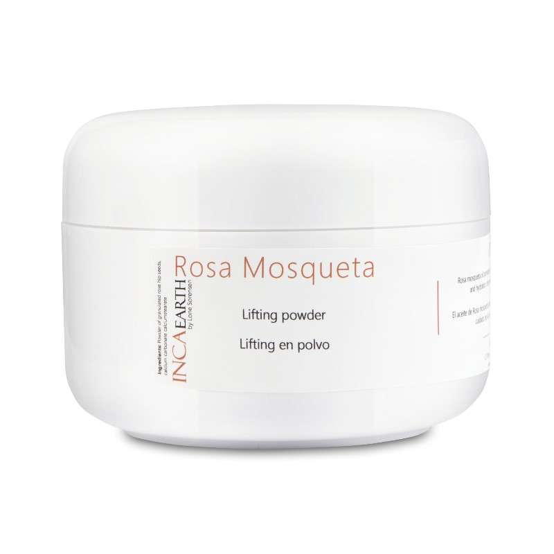 Del af INKAEARTH's Rosa Mosqueta serie. INCAEARTH Hyben Lifting indeholder fine artikler fra naturlige tørrede hyben uden tilsætningsstoffer. Efterlader huden blød og afslappet. Virker øjeblikkelig.