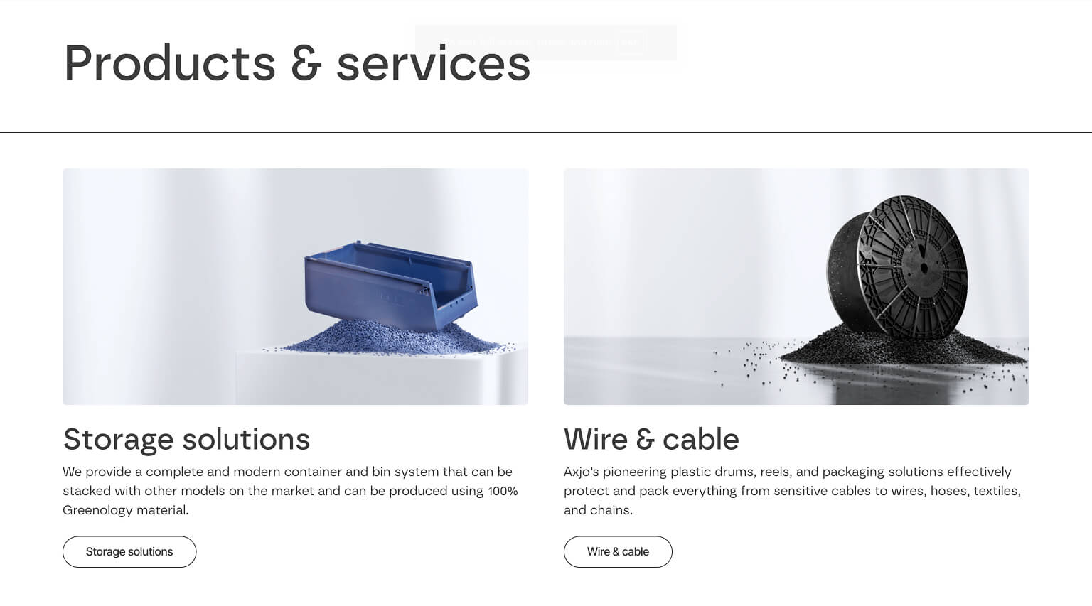 Products and services main page Products and services