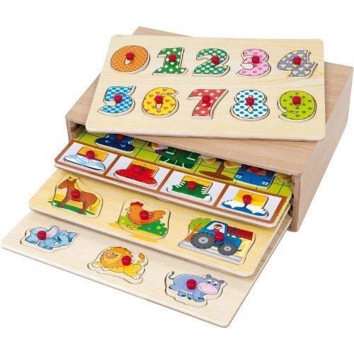 Casier 4 Puzzles – Bois – Jouets SAJOU Mayotte