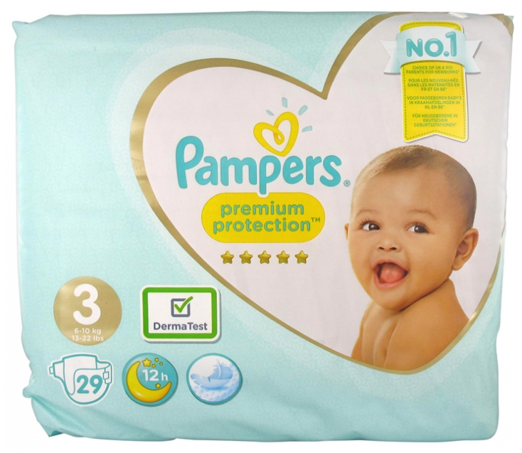 PAMPERS PREMIUM PROTECTION T3 6-10 KGS 29 COUCHES – Jouets SAJOU Mayotte