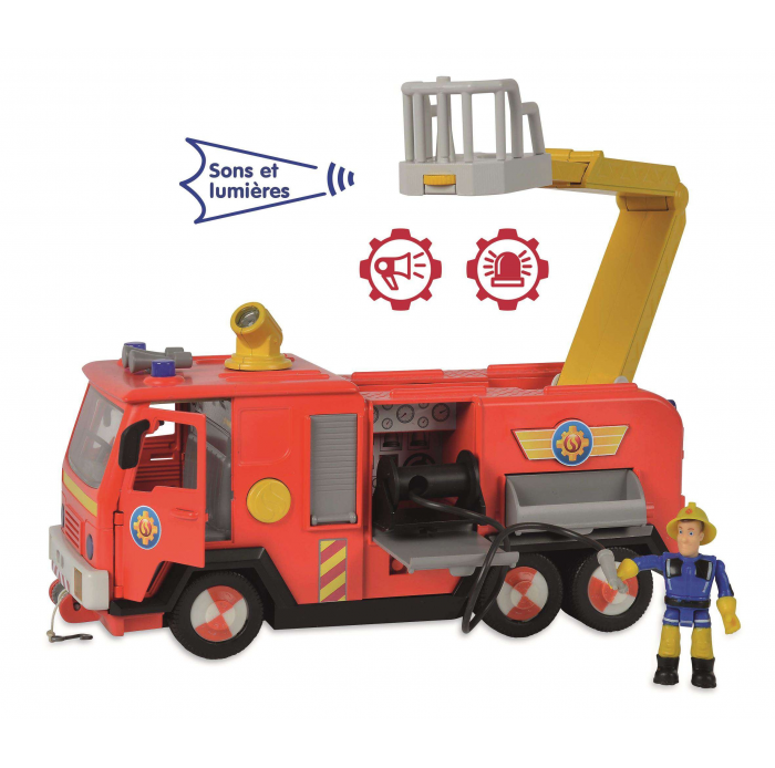 CAMION POMPIER JUPITER SAM LE POMPIER + 1 FIGURINE – Jouets SAJOU Mayotte