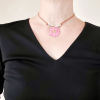 Collar antelina, cilindro barroco, FLOR PLANA,  VARIAS opciones