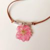 Collar antelina, cilindro barroco, FLOR PLANA,  VARIAS opciones - Imagen 2