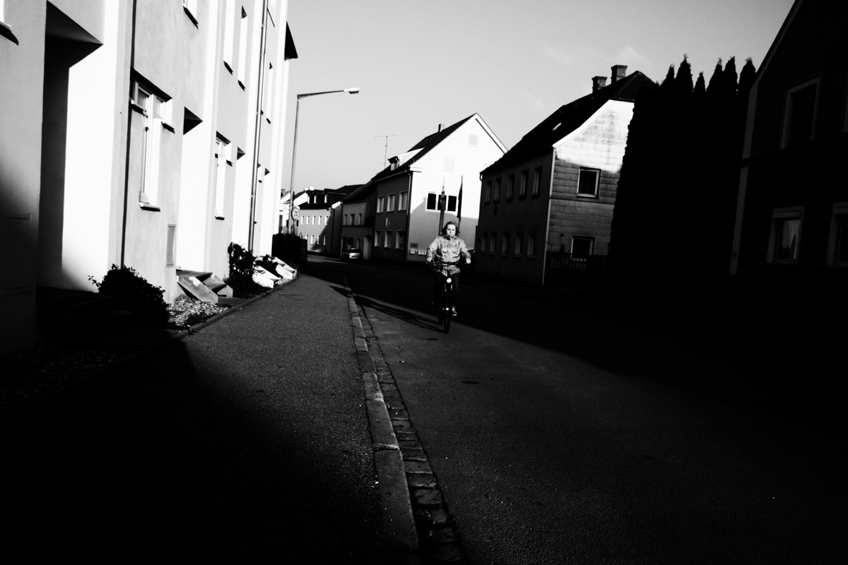 Black and White | Street Photography | Germany | Sunny cycling