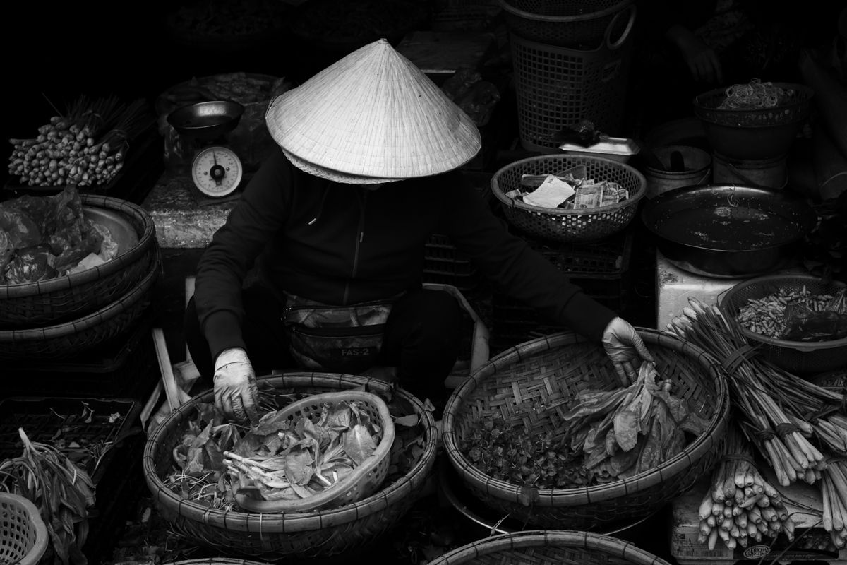 Black and White | Street Photography | Vietnam | Vegetables