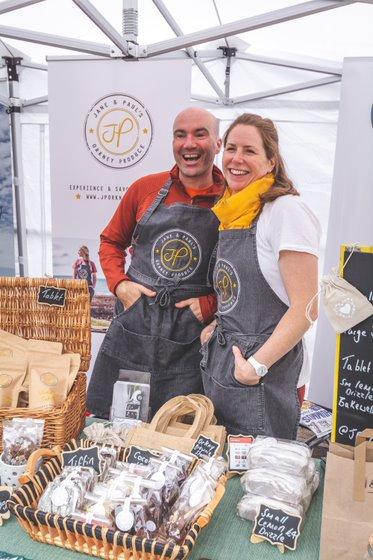 JP Orkney Produce - Jane and Paul founders at event
