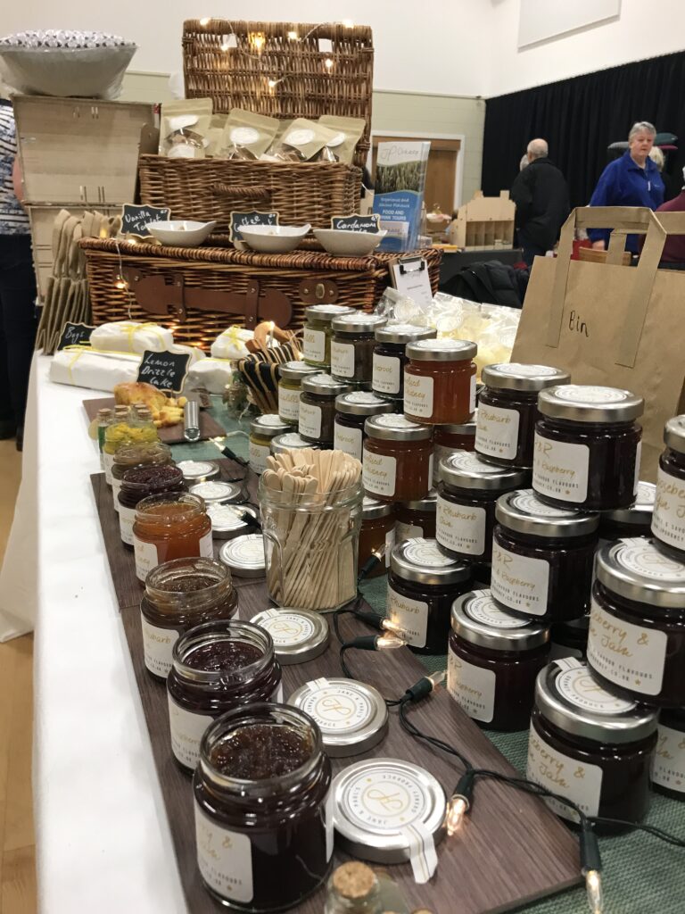 JP orkney produce on display - jars of artisinal homemade produce