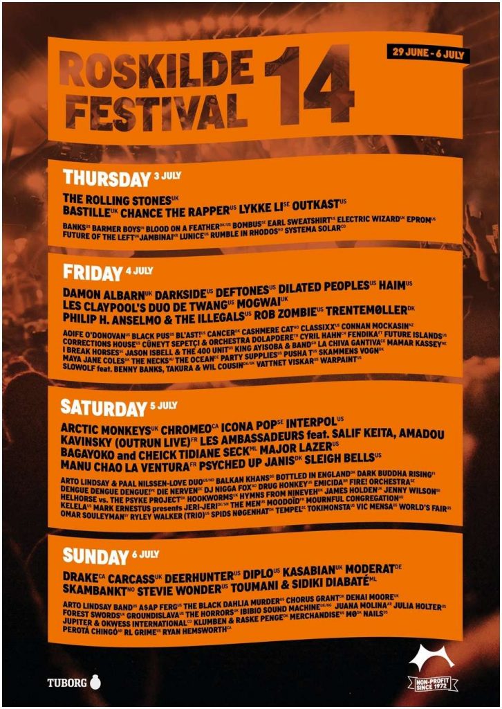 Roskilde Festival Line-Up 2014