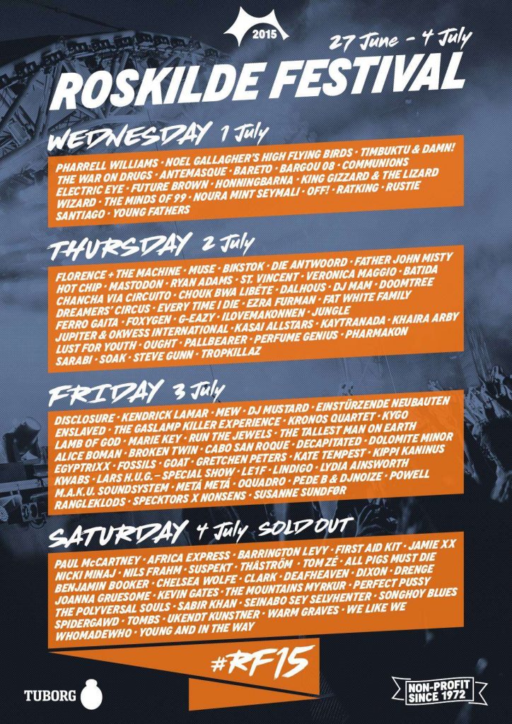 Roskilde Festival Line-Up 2015