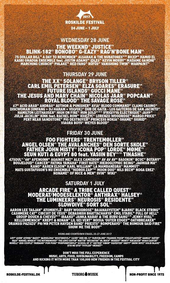 Roskilde Festival Line-Up 2017