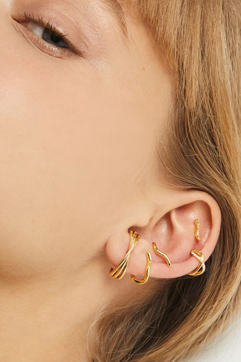 Aleyole Tube Gold Earrings