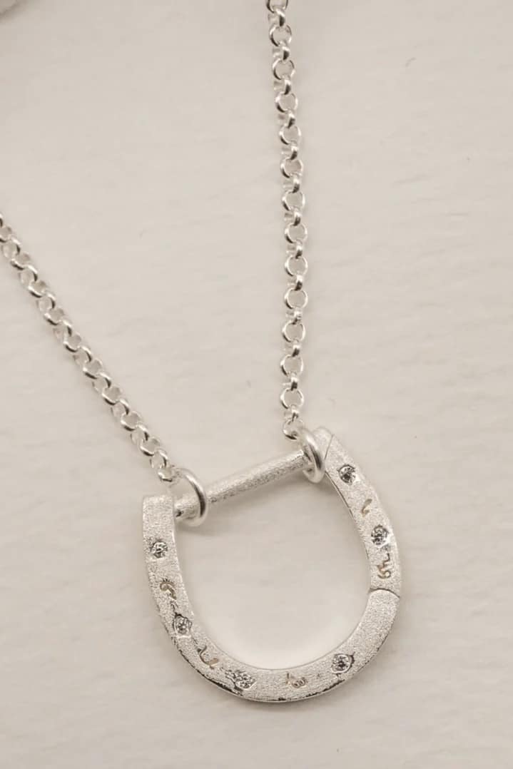 Claire Hill Designs Sparkly Silver Horseshoe Necklace