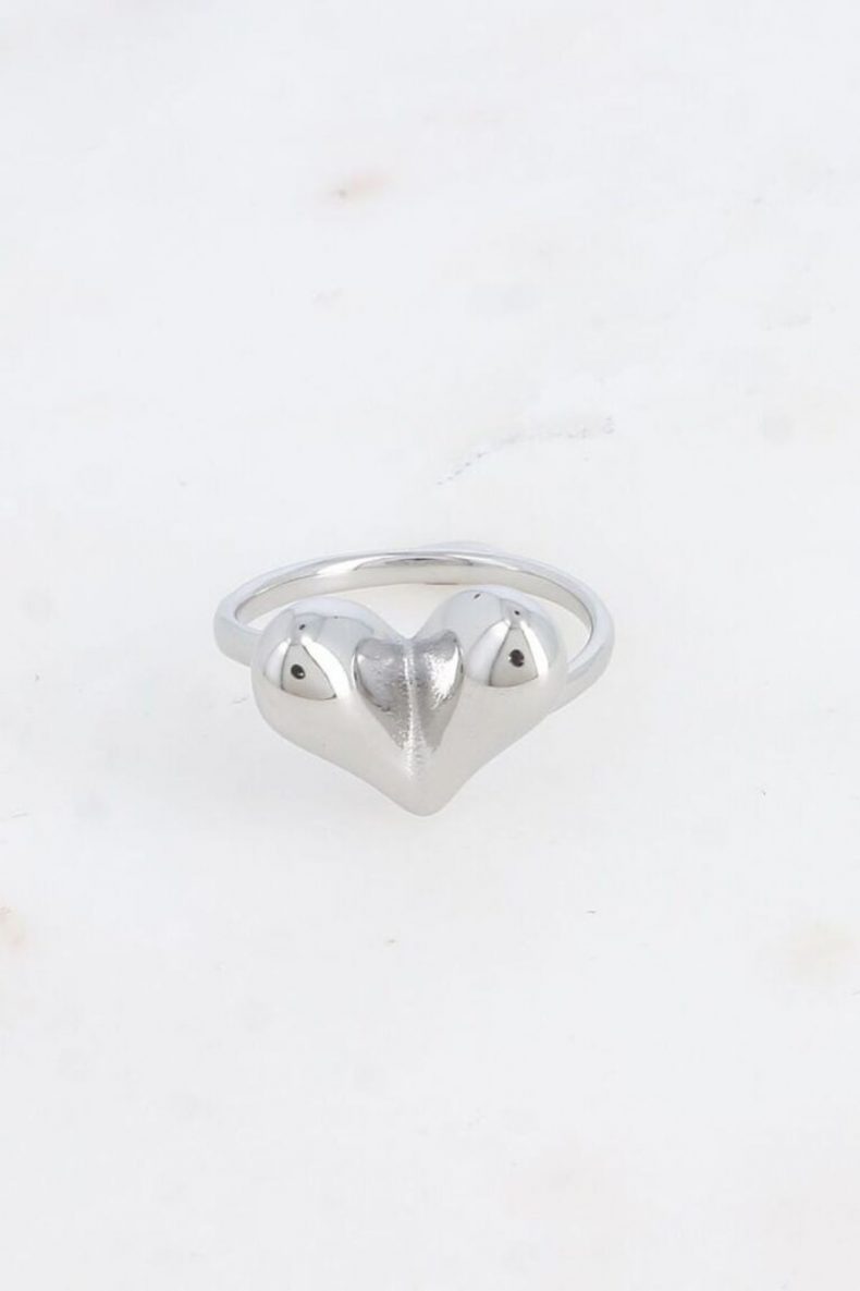 Bohm Paris Domed Heart Ring in silver