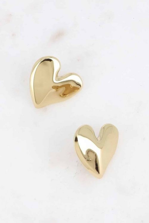 Bohm Paris Hammered Heart Studs